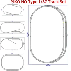 PIKO HO Type 1/87 Train Model Track Track Set with Many Options, Sizes As Shown in The Picture, Best Choice for Beginners