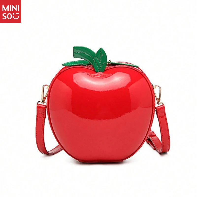 Miniso Creative Apple Shaped Crossbody Bag for Women, Cute Small Phone Purse & Cosmetic Bag