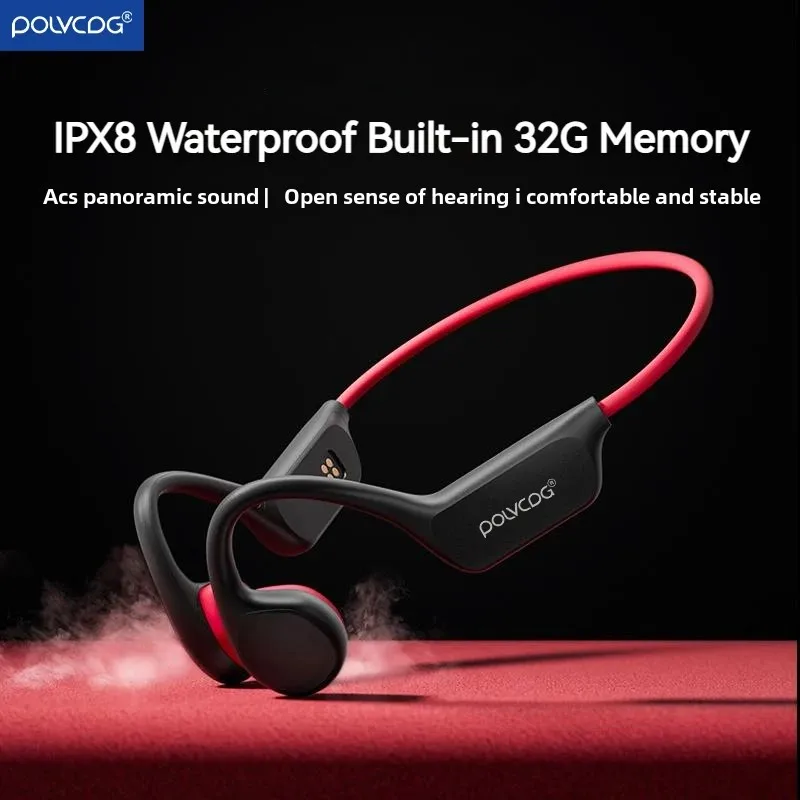 POLVCDG auriculares de conducción ósea X7 IPX8 32GB de memoria 5,3 auriculares inalámbricos Bluetooth con micrófono impermeable natación 2023 nuevo