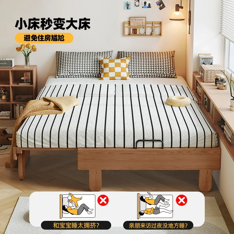 Foldable sofa bed single double overnight ash wood second lying combed study pull-out bed