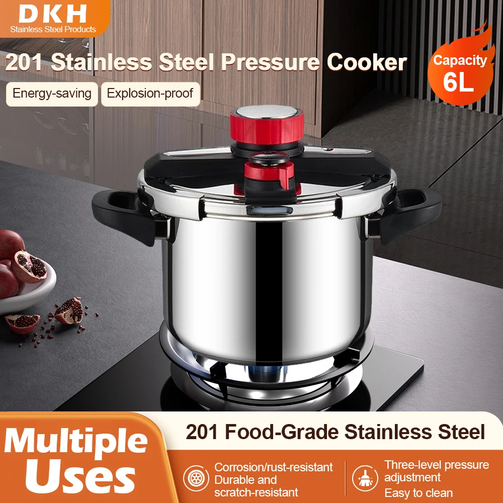 

Fenghui 6L Stainless Steel Pressure Cooker for Family Meals Explosion-Proof Safe Durable & Easy Clean Cookware for Stewing Meats