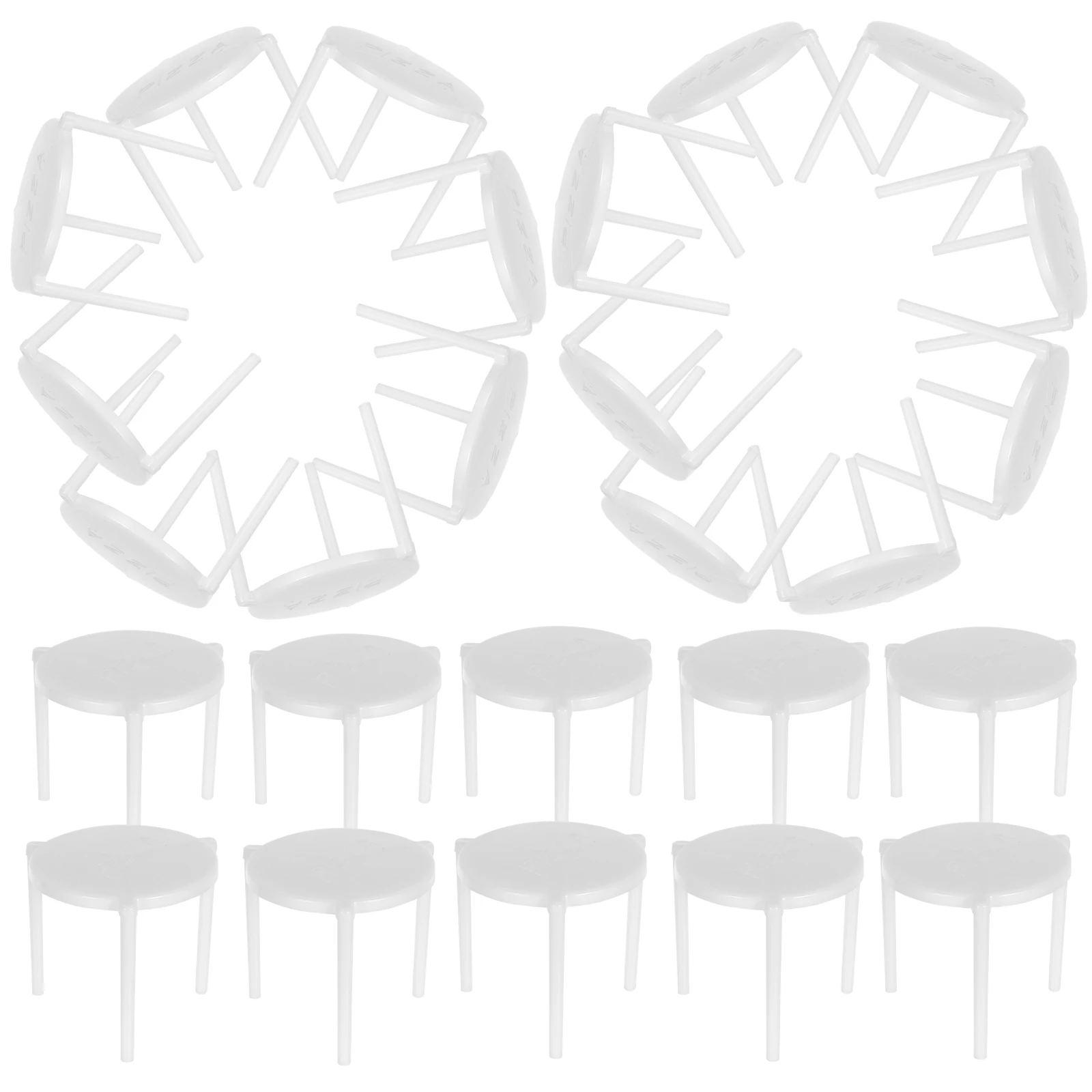 

300PCS Pizza Stand Disposable White Tripod Rack Nonstick Stackable Supports Home Hotel Catering Box Storage Kitchen Bar Tools