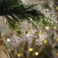 4pcs Christmas Acrylic Angel Ornaments Christmas Tree Hanging Pendants 2024 Navidad Holiday Decoration for Home New Year Gifts