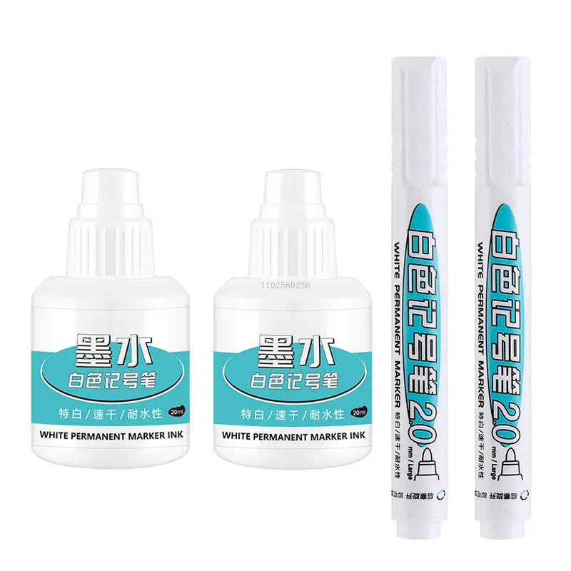 

GN 20ML White Ink Oily Marker Pen Filling Paint White Ink Markers Painting Tyre Tread Environmental Waterproof Permanent Pens