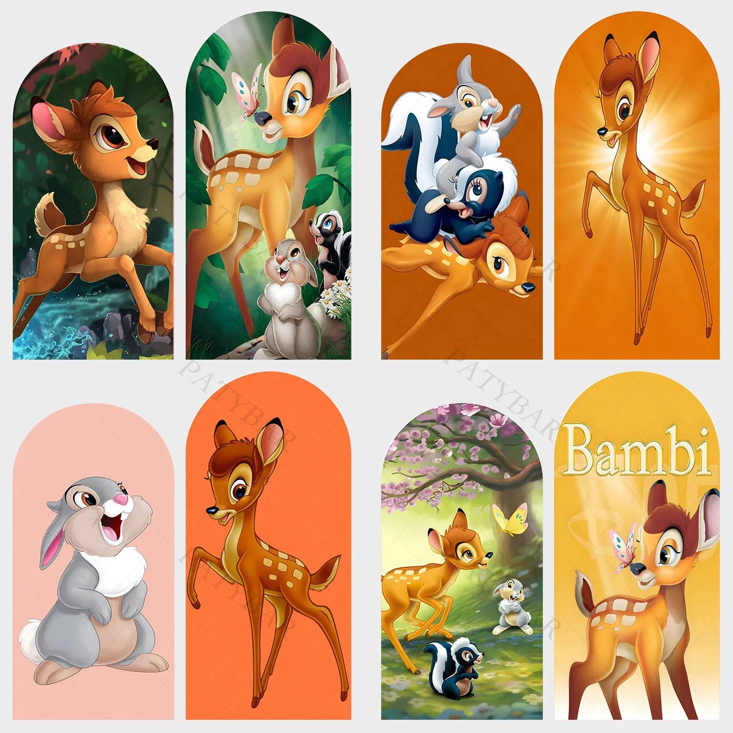 

Arch Bambi Deer Background Kids Birthday Party Baby Shower Backdrop Double Side Polyester Arch Banner Photography Props