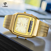 LIEBIG Luxury Dual Display Time Quartz Watches For Men Women Fashion Outdoor Sports Week Waterproof Digital Wristwatches Relojes