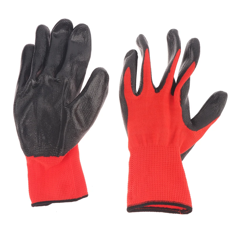 12 pares de luvas de trabalho avançadas, revestimento de látex enrugado durável para construção, manejo de armazém, jardinagem