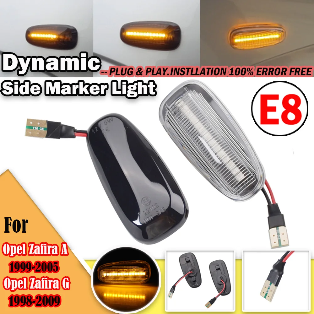 

For Opel Zafira A 1999-2005 For Opel Astra G 1998-2009 Flowing Turn Signal Lights Dynamic LED Side Marker Indicator Blinker