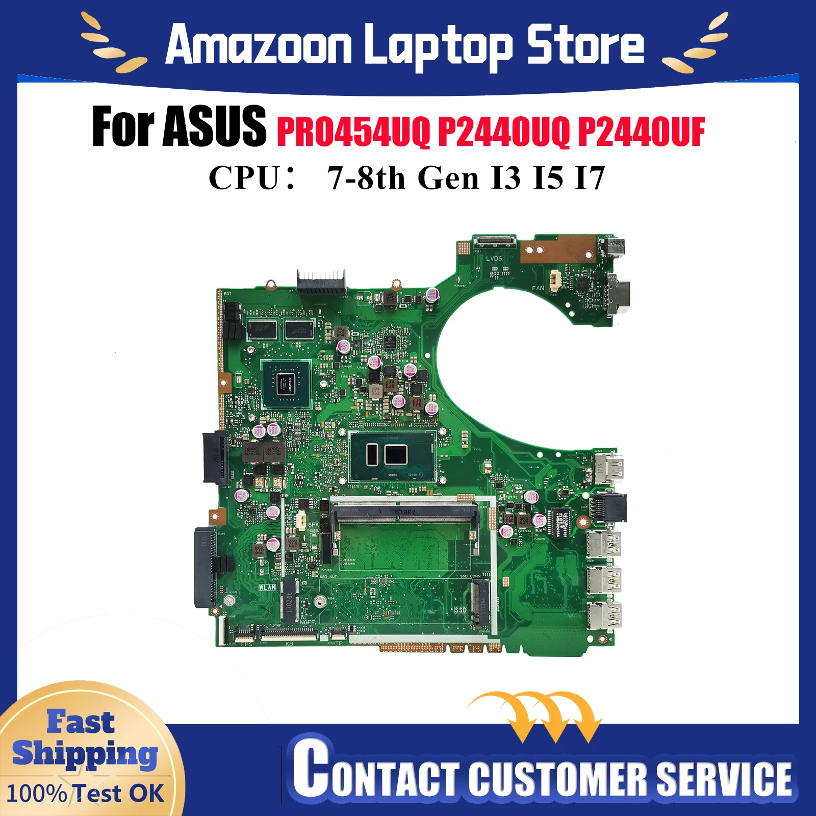 

P2440UQ Материнская плата для ноутбука ASUS ProArt P2440UQ PRO454UQ P2440U P2440UF Материнская плата для ноутбука с процессором I3 I5 I7 в порядке быстрая доставка