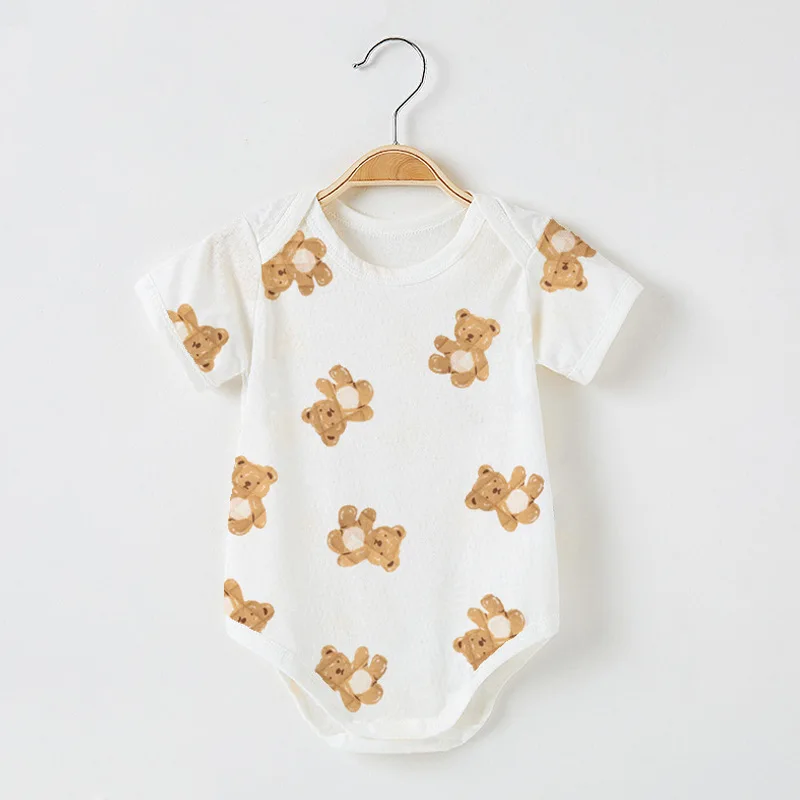 Recém-nascido Mangas Curtas Romper, Roupas de Bebê, Toddler Onesies, Macacão Infantil, Meninos, Meninas, Verão, 0-12Months