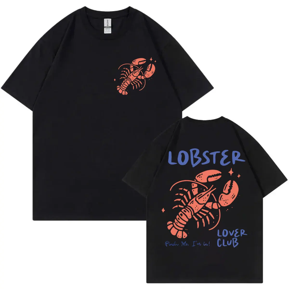 

Lobster Lover Club T-shirt Funny Summer Beach Short Sleeve T Shirt Men's Fashion Casual Oversized T-shirts Streetwear