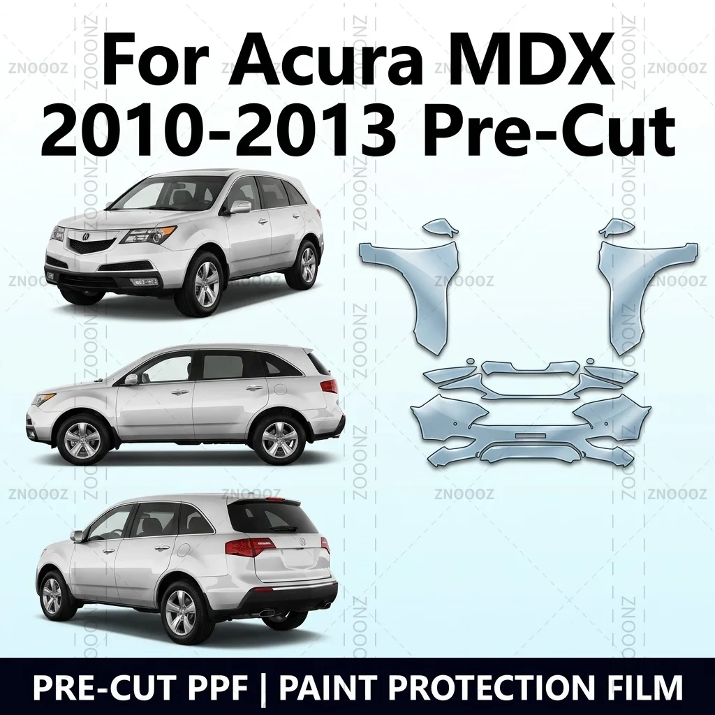 For Acura MDX 2010-2013 Pre-Cut PPF Paint Protection Film Front Kit TPU Self Healing High Gloss Hydrophobic Anti Yellowing