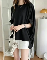 Karofi Loose Batwing Sleeve Blouse Women Elegant Boat Neck Split Tunic Tops Casual Oversized Lightweight Summer Shirts BL8325 - Image 4