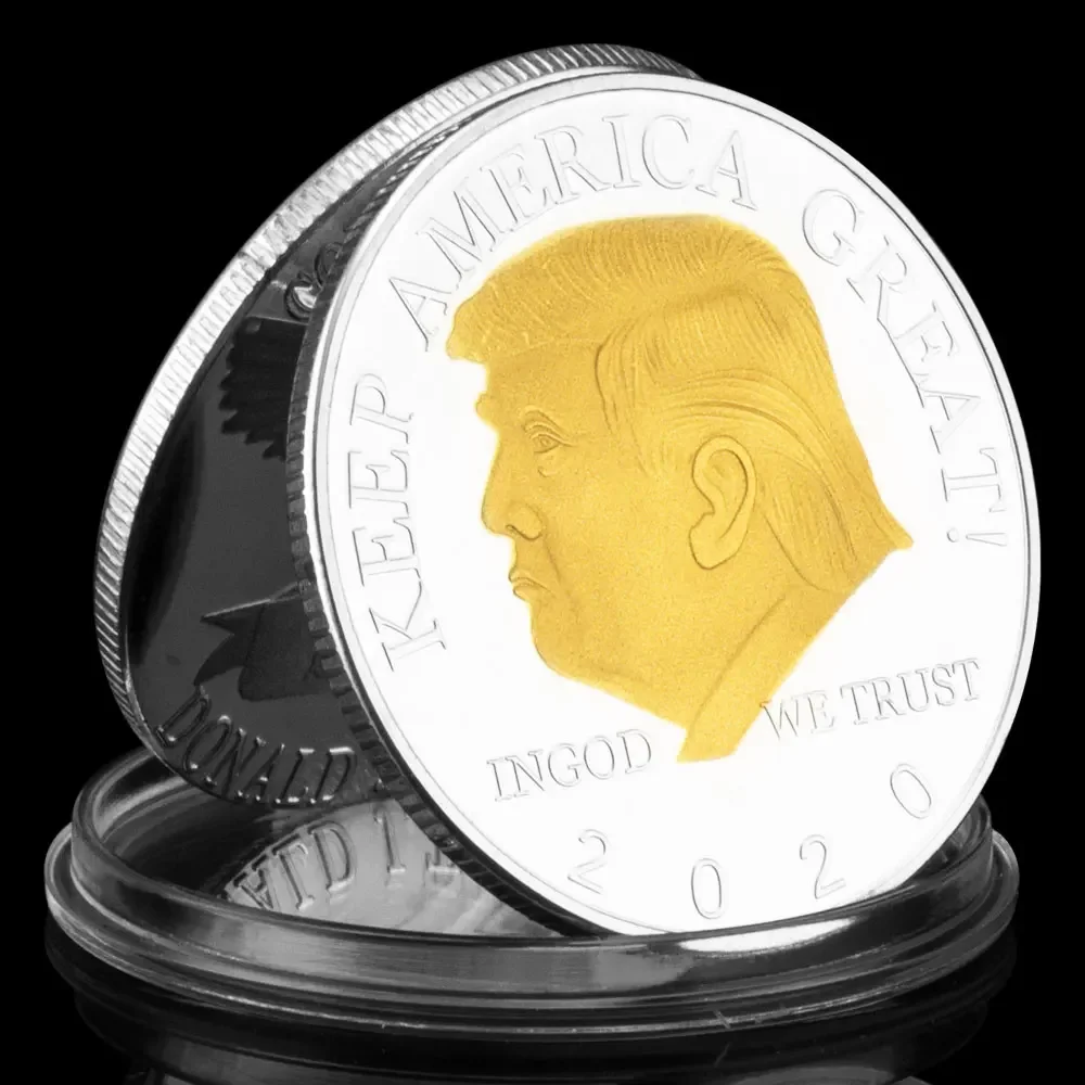 President of The United States Donald Trump Collectible Gold&Silver Plated Souvenir Coin Trump 2020 Commemorative Coin