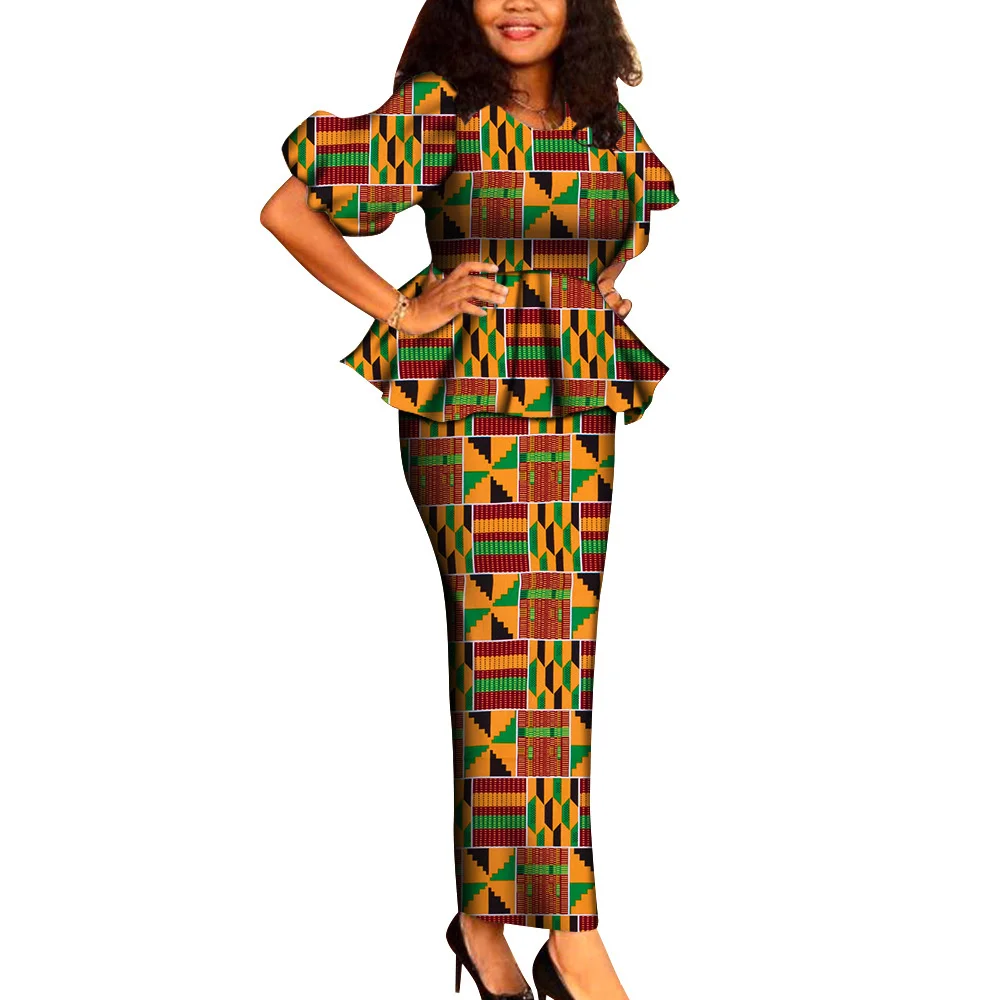 

2XL-6XL Wedding Party 2 Piece Set Tops and Long Skirt African Clothes for Women Plus Size Clothing Dashiki Robe Femme Party Suit