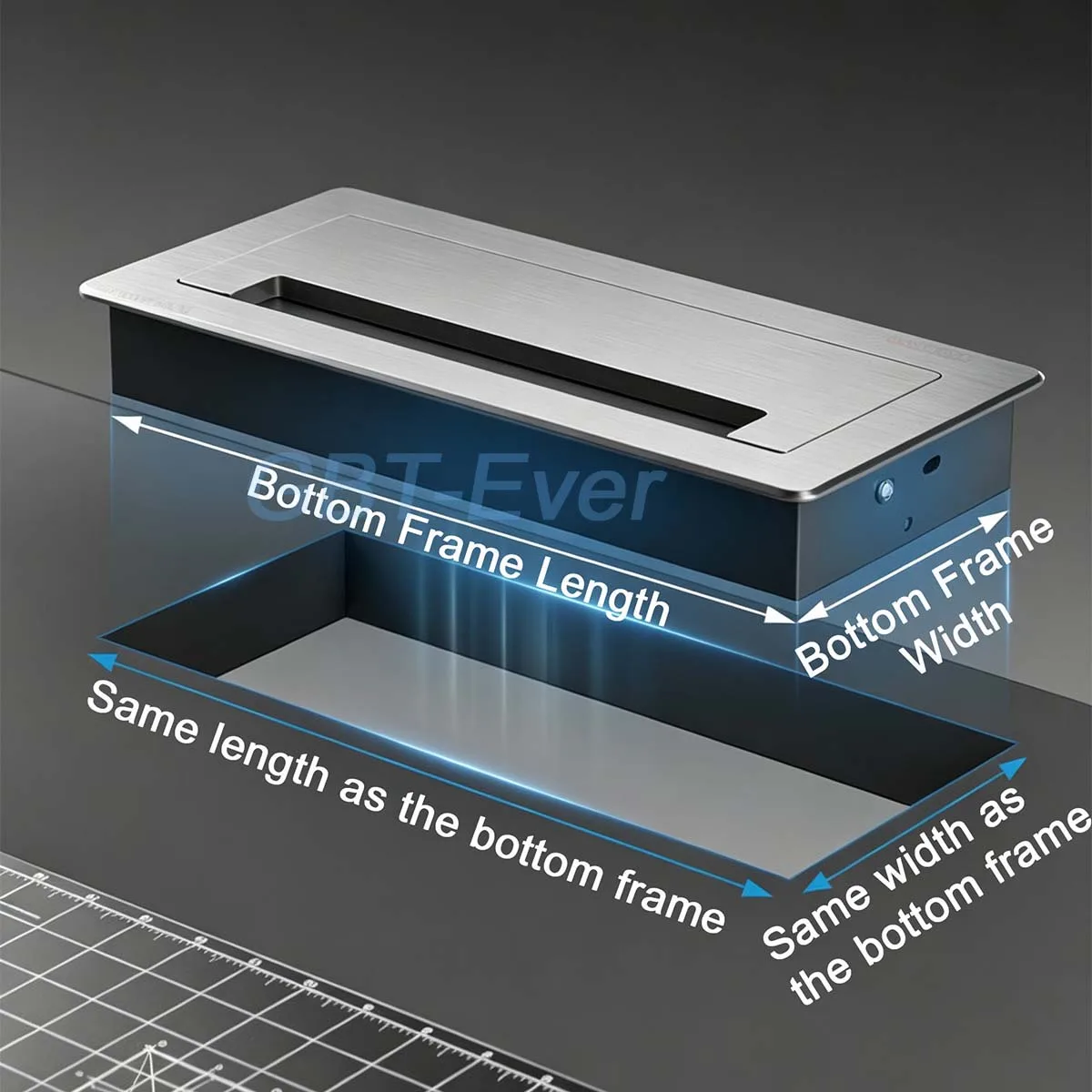1-2Pcs Aluminum Alloy Rectangular Desk Cable Grommets Wire Hole Cover Cable Outlet Port Surface Table Cable Hole Furniture