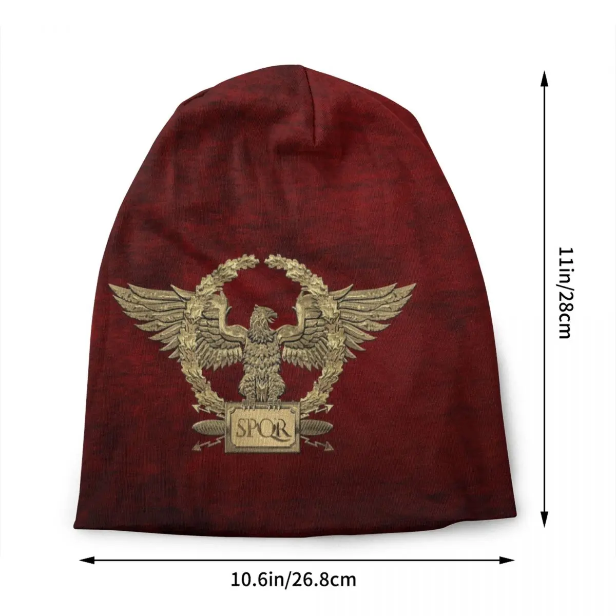 Custom Gold Roman Imperial Eagle Bonnet Hat Knitted Hats Men Unisex Adult Military Rome SPQR Winter Warm Skullies Beanies Caps