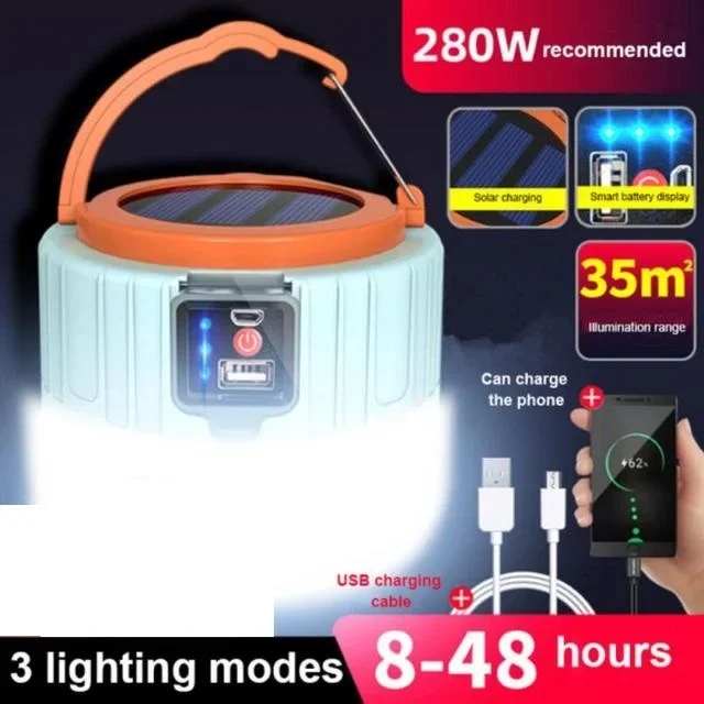 ESMARTER Outdoor Solar LED Camping Lichter USB Aufladbare Zelt Tragbare Laternen Notfall Lichter Für Angeln Grill Camping Beleuchtung 3
