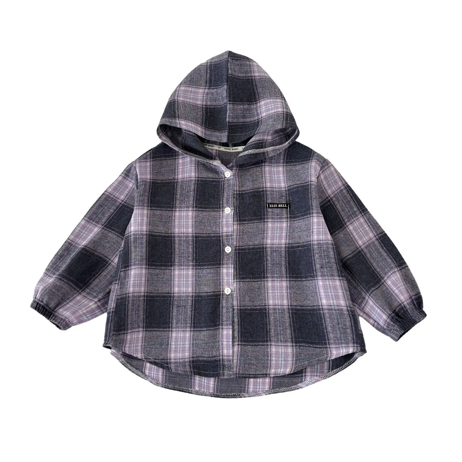 Kids Boys Girls Plaid Hoodies 2025 New Arrival Children Autumn Winter Cotton Shirts Japanese Korean Style Casual Hooded Shirts