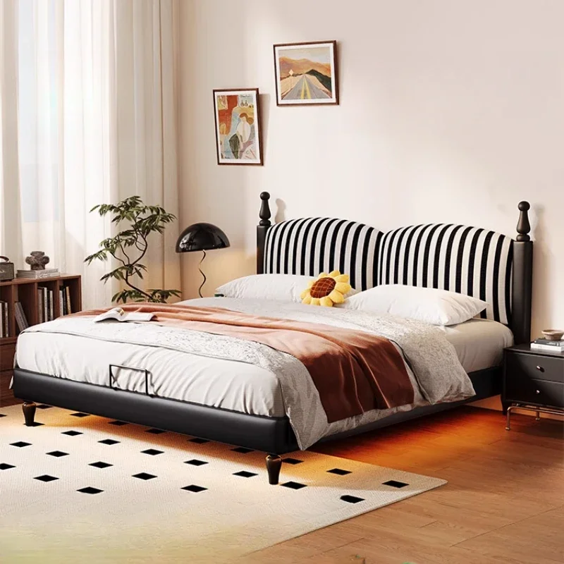 

Французская современная двуспальная кровать 200 × 180 см, роскошные черно-белые кровати для спальни в отеле King Adults Cloud Led Cama De Casal, мебель для дома