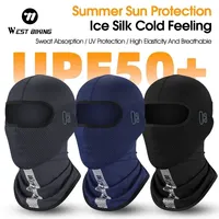 WEST BIKING Summer Balaclava For Men Cycling Caps With Visor Full Face UV Protection Mesh Mask Reflective Cooling Sport Gear