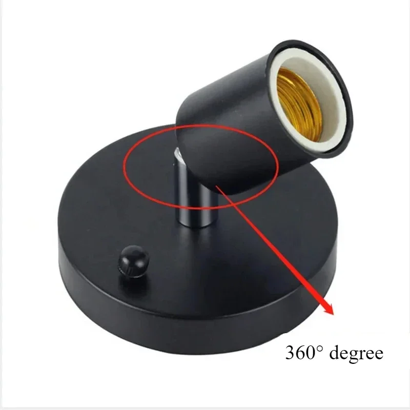 JOYINLED 360° Rotatable Dimmable Wall Lamp, Surface Mounted E27 Bulb Replaceable Indoor Light for Bedroom Corridor Staircase