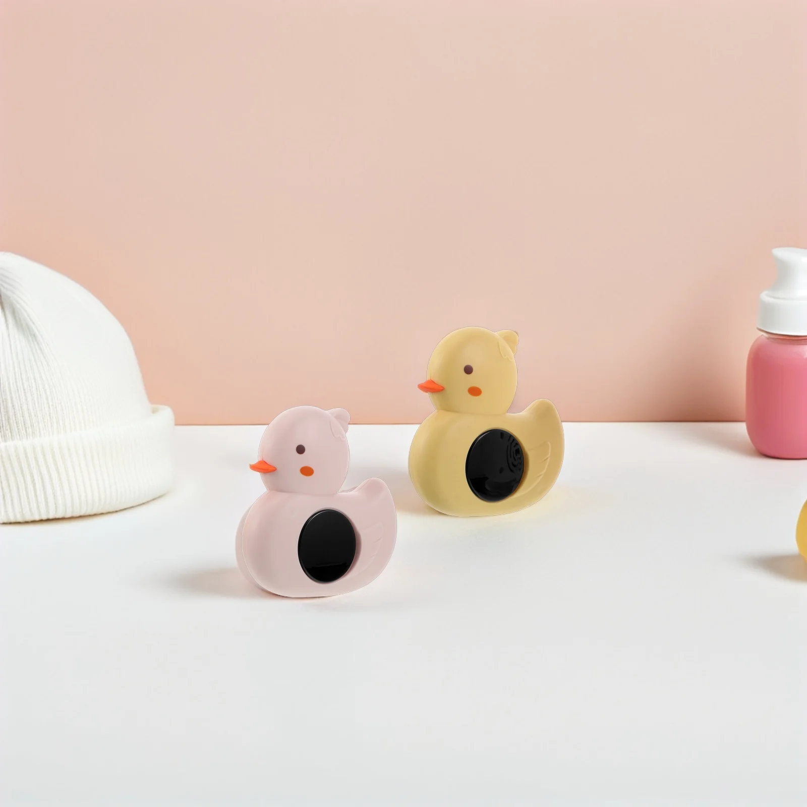 2Pcs Infant Bath Thermometer Yellow Pink Water Temperature Monitor for Babies Fast Response Thermometer for Bathtub