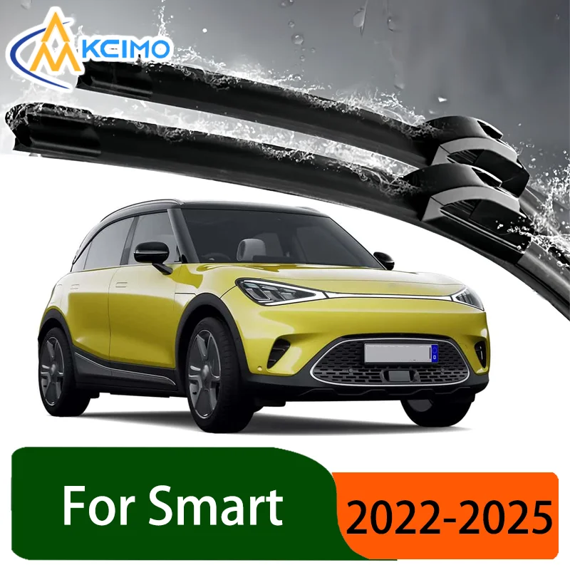 

Silent Black Front Wiper Blades Set for Smart #1 2022-2025 2023 2024 2025 Auto Windscreen Windshield Window Wiper Accessories