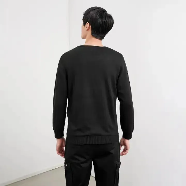 

Men's Winter Fce Lined Classic round Ne Long Sve Knitted Sweater Casual off oulder Coat Thiened Knitwear