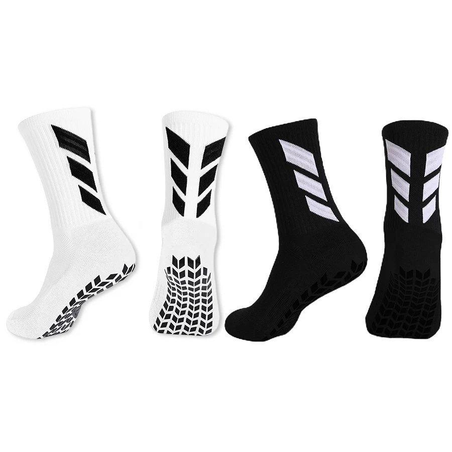 2 pares de calcetines de fútbol de nuevo estilo, calcetines redondos de silicona con ventosa, calcetines de fútbol antideslizantes, calcetines deportivos para hombres y mujeres, calcetines de béisbol y Rugby