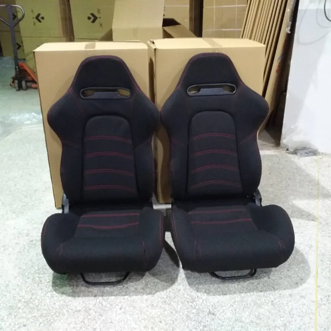 Hot selling Black China Factory Black Sport Seats Red Suture Racing Seats Car Universal Asientos De Coche