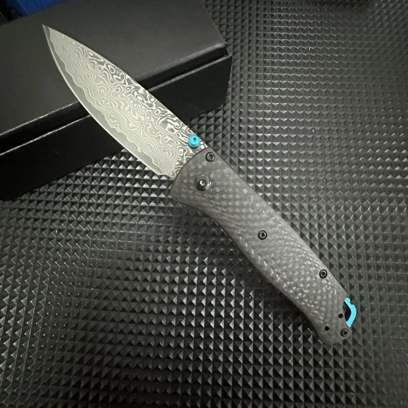 Tacticcal BM 535 Pocket Knife Damascus Handle High Quality Camping Outdoor Survival Portable EDC Utility Multi-purpose Knives