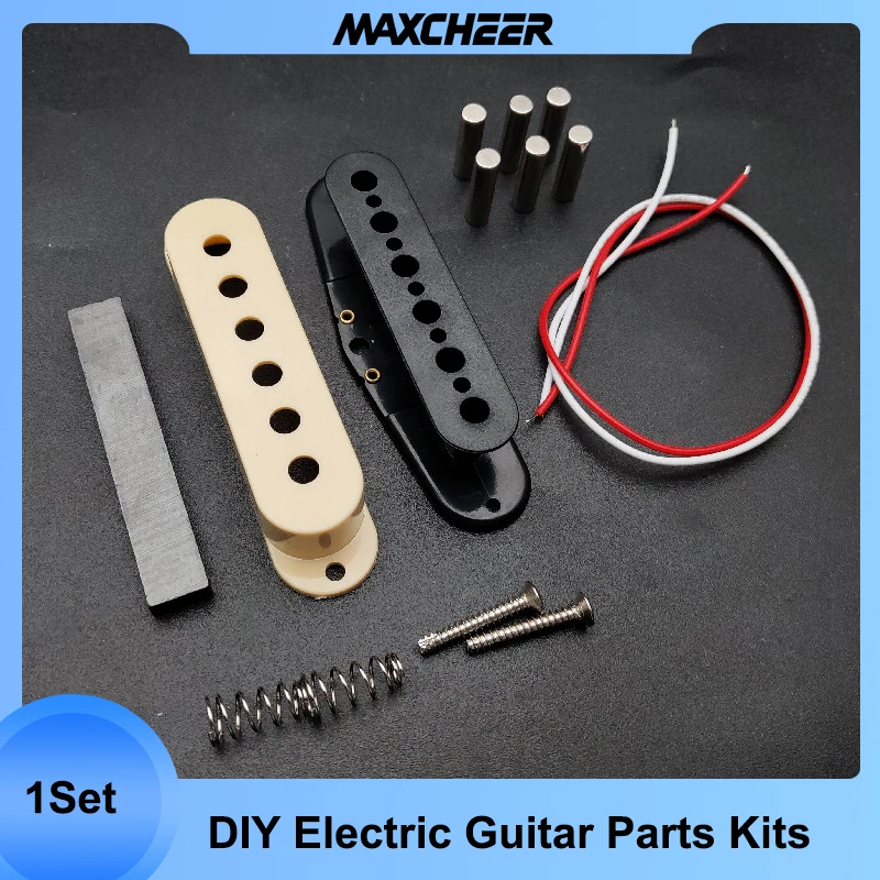 ST Electric Guitar DIY Parts Kits for Making Guitar Pickup Single Coil Pickup Bobbin/Cover/Ceramic Bar/Cable/Pole Mutil Color