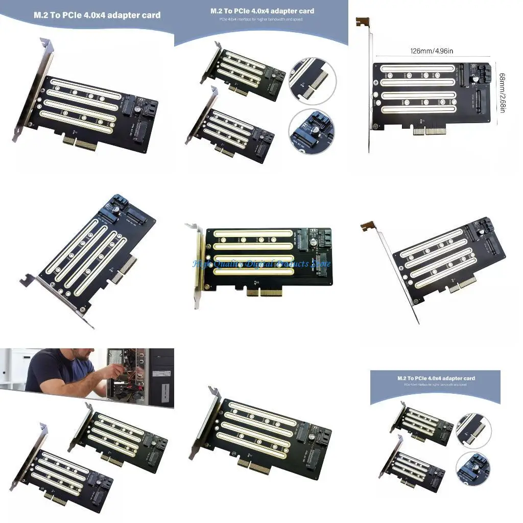 

U2JE Add On Cards NVMe M.2 SSD To PCIe M.2 SSD Adapter With Bracket Adapter