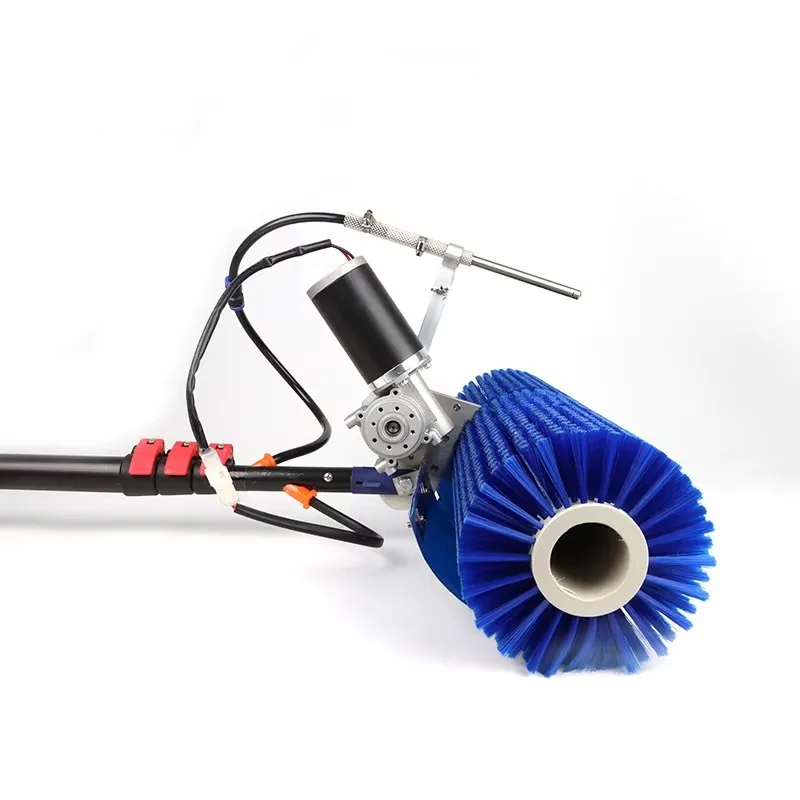 Water Fed Pole Brush Solar Panel Cleaning Brush Electric Rotating Solar Cleaning Machine R Telescopic Aluminum