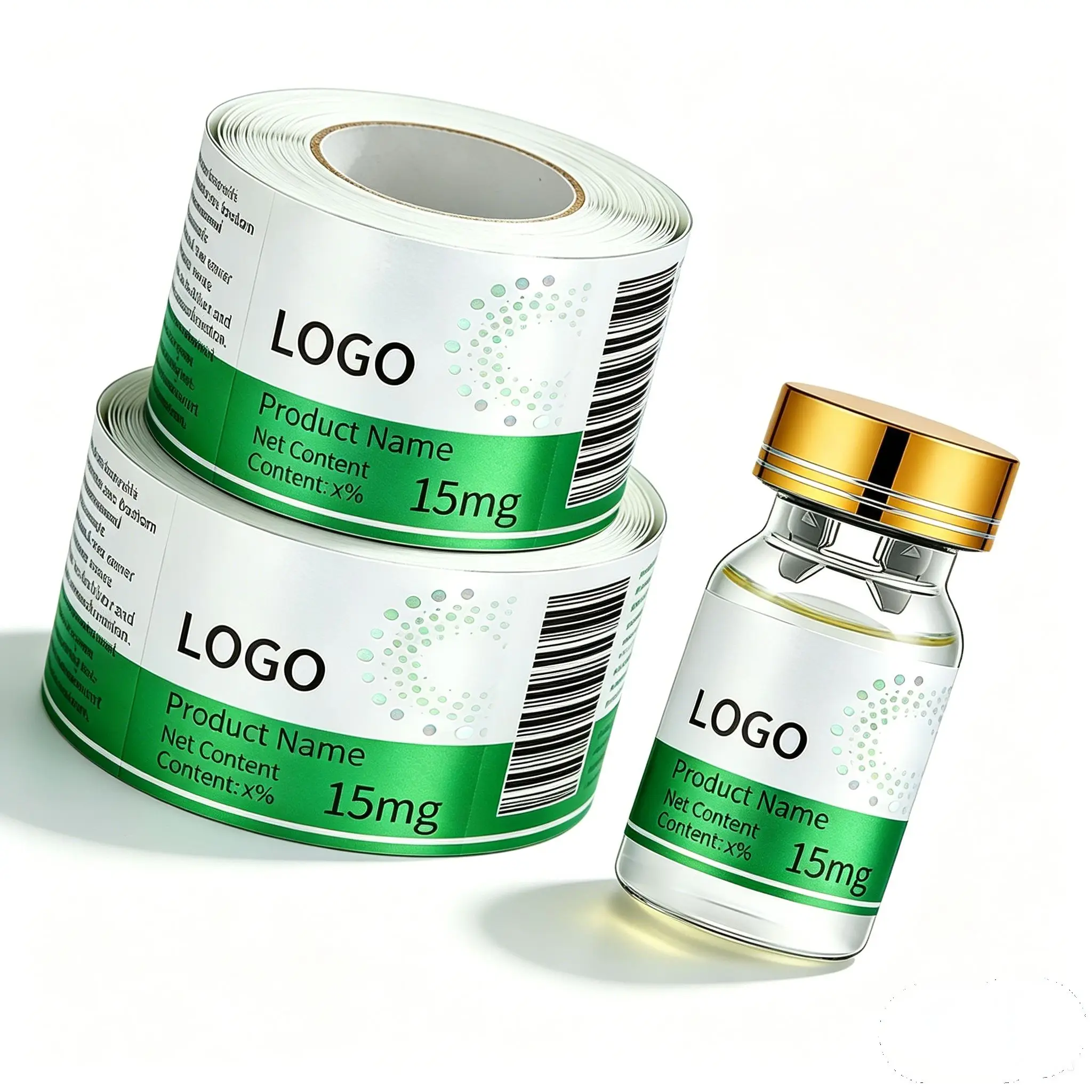 Reusable Refillable 3ml Glass Vial Accessories,Factory Custom Print Labels & Anti-tampering Texture Seal Stickers
