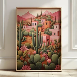 Antique Latin Pink Floral Mexican Mexico Travel Wall Art Prints Canvas Painting Poster Pictures For Living Room Home Decor