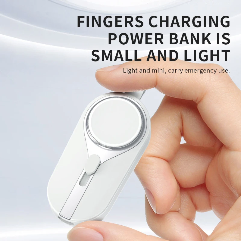 Mini External Battery Charger, Type C Lighting Power Bank, iPhone, Xiaomi, Huawei, Wireless Charge for iWatch, 2000mAh