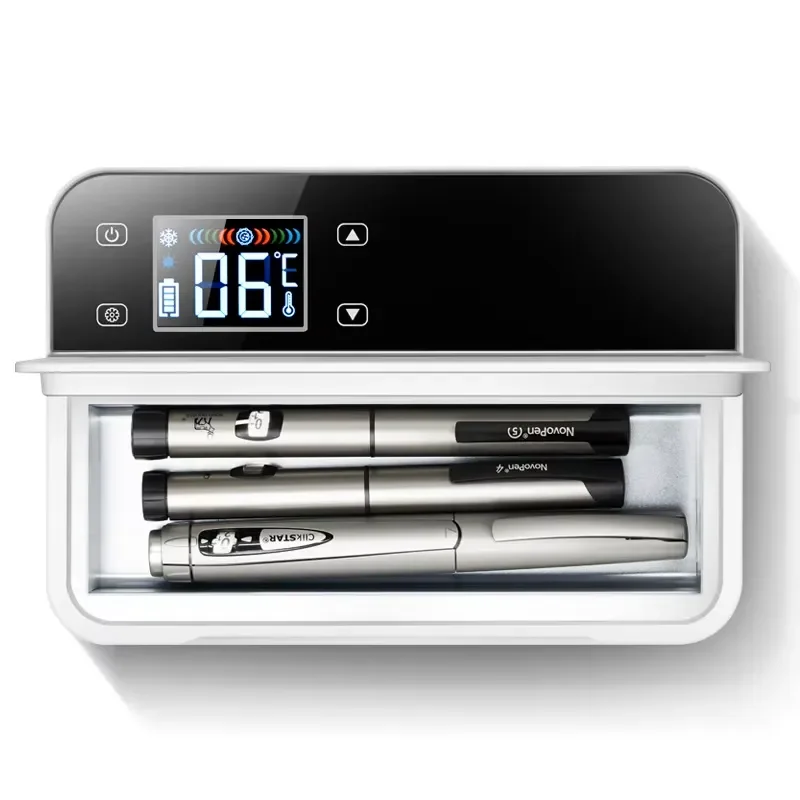 Modern Medical Portable Rechargeable DC Refrigerator with Real-time Temperature Display for Diabetes Medication