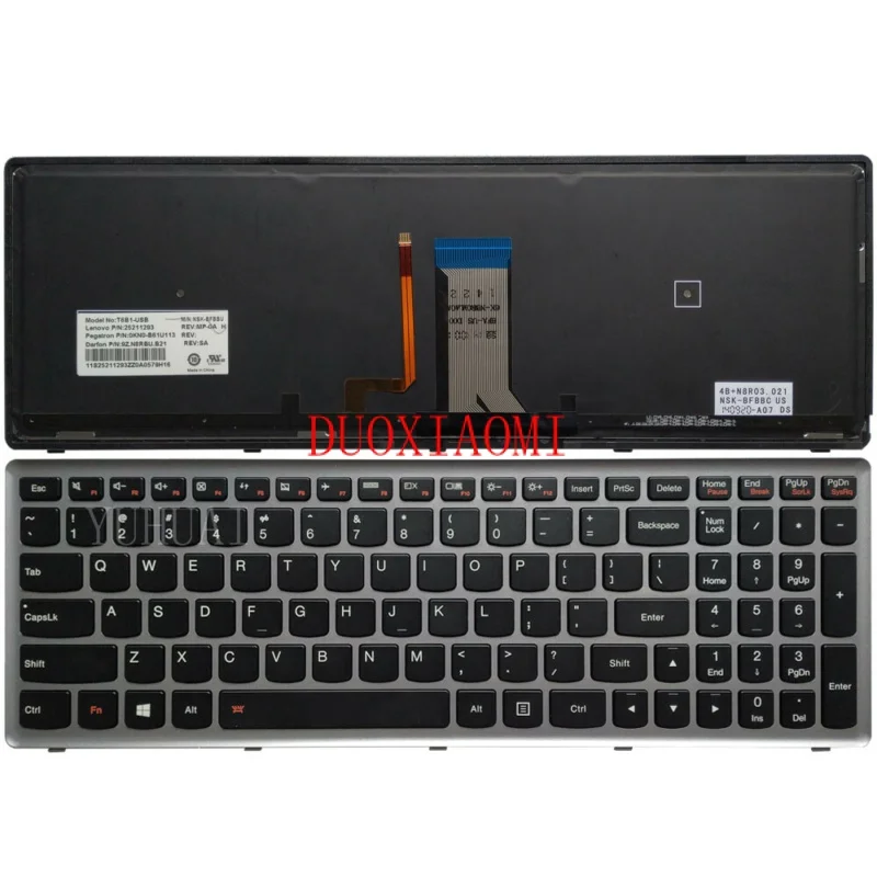 

Новинка 100% года для Lenovo IdeaPad U510 Z710 клавиатура с подсветкой T6B1-USB 25211293