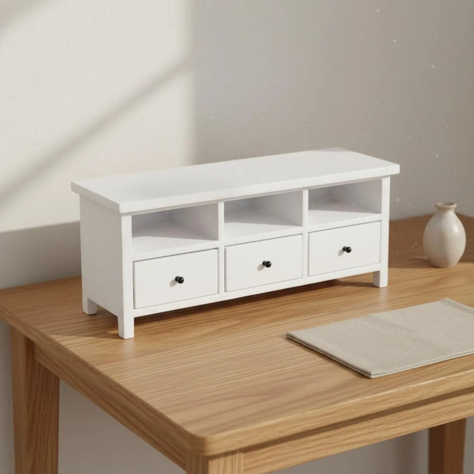 

Dollhouse TV Cabinet Functional Design 1:12 Scale Media Console Miniature TV Cabinet Handmade Dollhouse Media Console