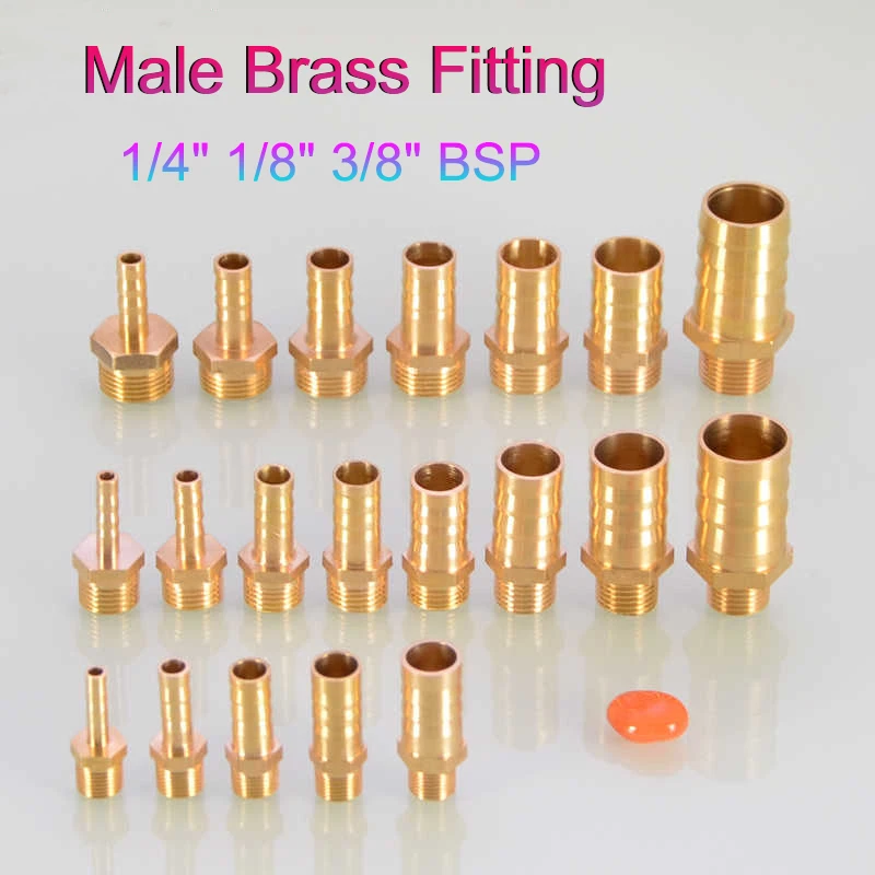 

1/3/5/10Pcs Brass Pipe Fitting 4/6/8/10/12/14mm Hose Barb Tail 1/8" 3/8" 1/4" BSP Male Connector Joint Copper Coupler Adapter ﻿