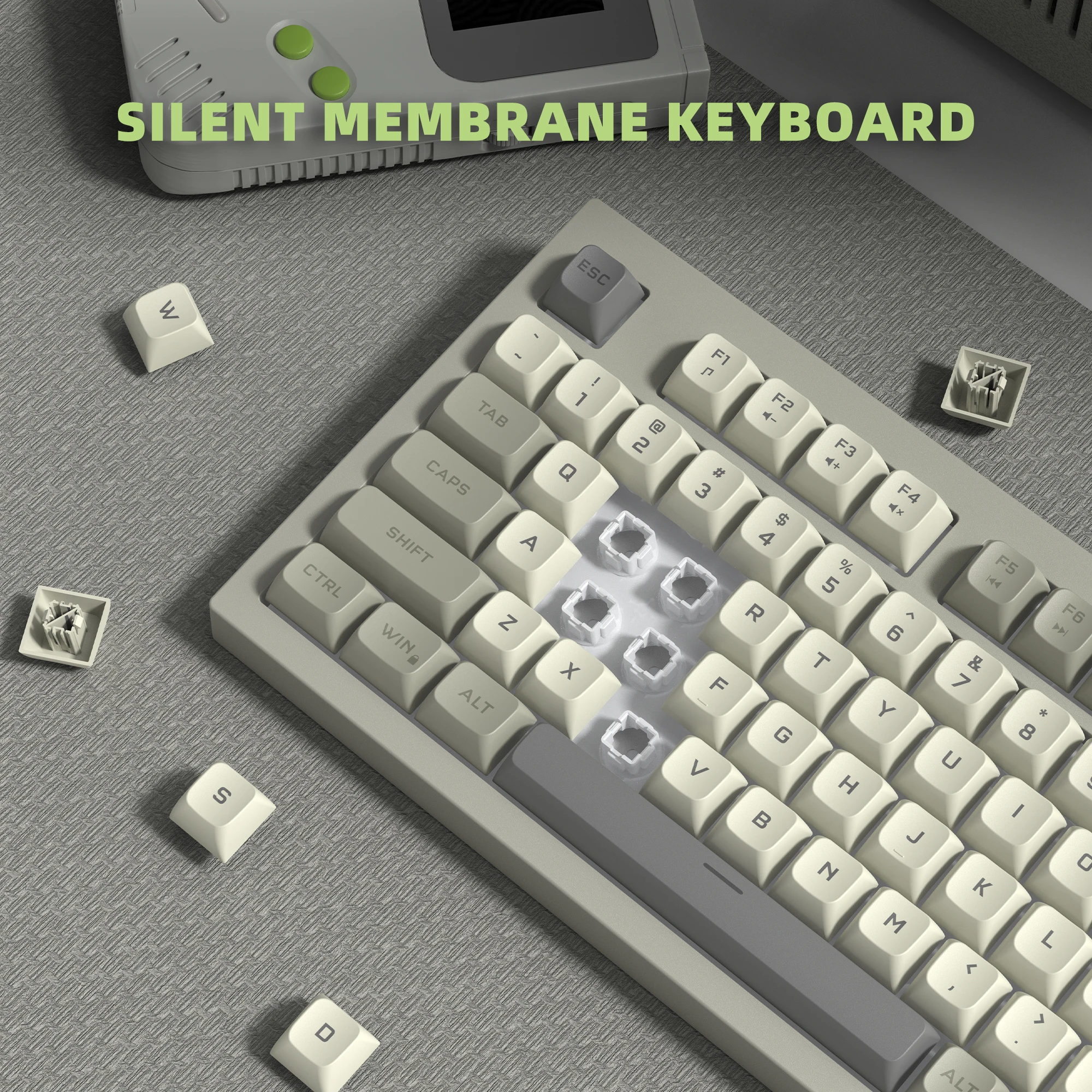 WOMIER DK98 Wired Gaming Keyboard Waterproof Silent Membrane Key with Volume Knob Anti-Ghosting Splash-Proof for PC Laptop Gamer