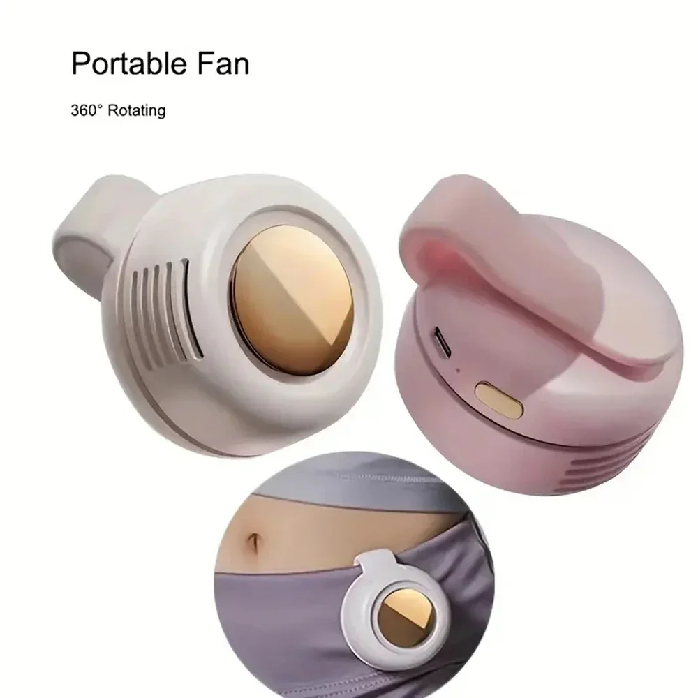 Whirlwind Leafless Fan With Portable Button Design USB Charging Silent Portable Mini Fan For Home And Outdoor Travel