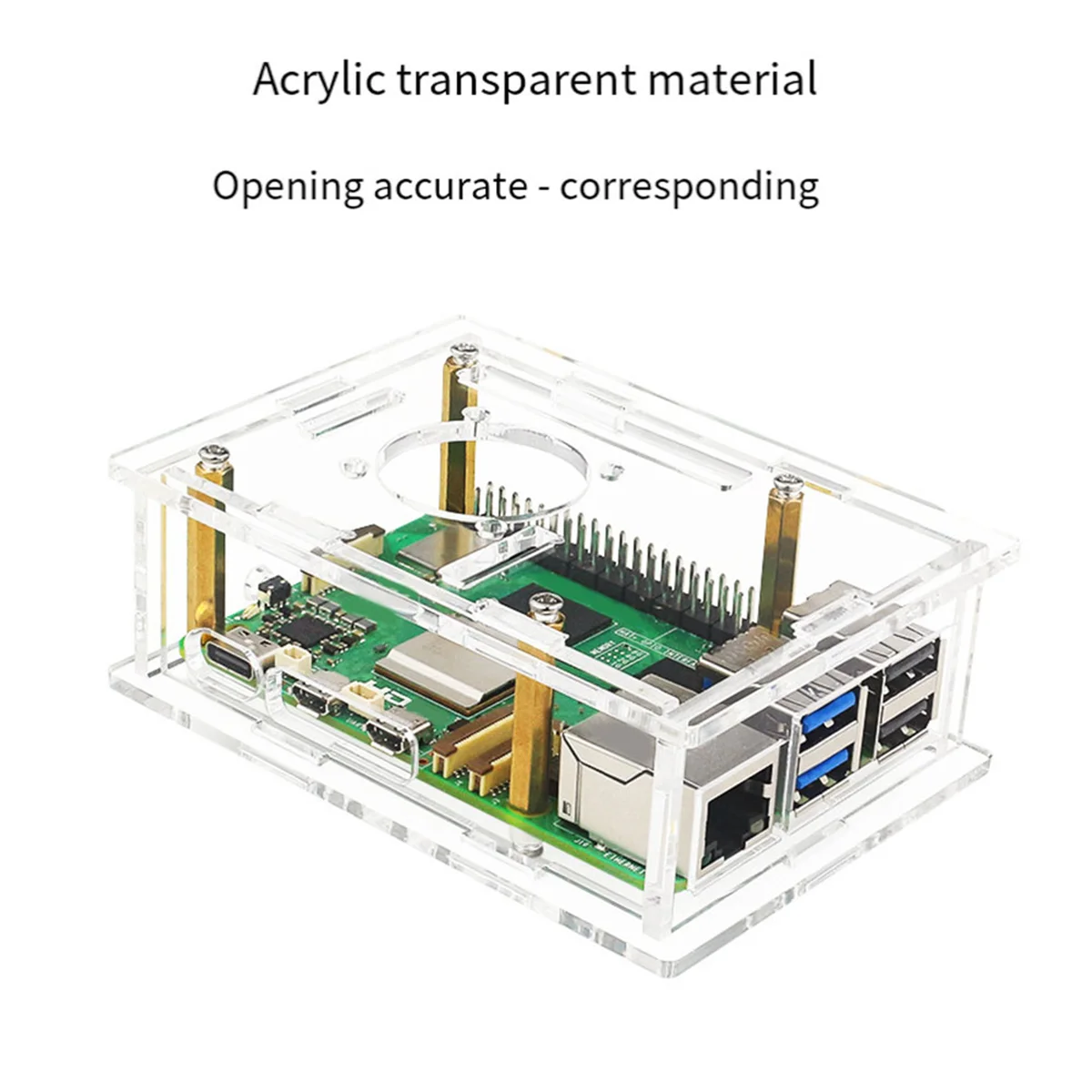 AT87-Para Raspberry Pi 5 funda acrílica funda protectora transparente para Pi 5