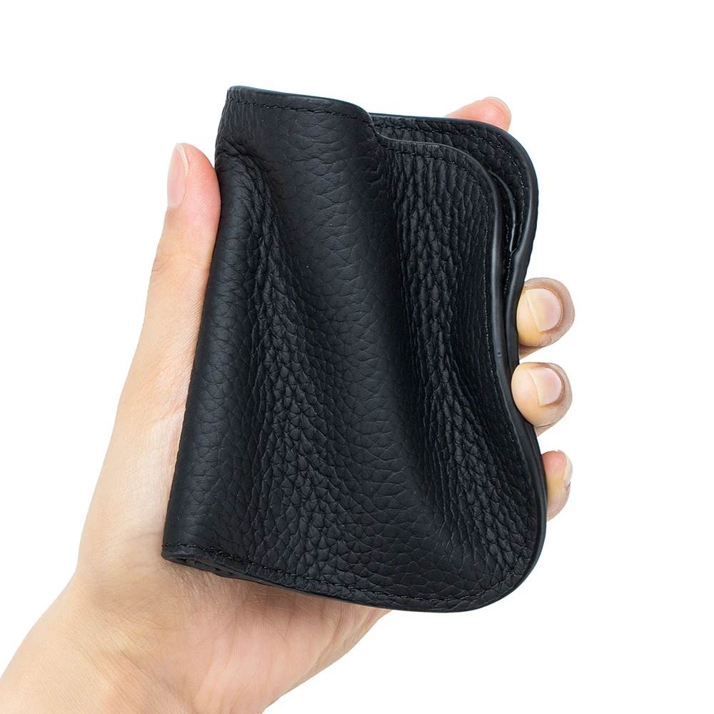 100% Cowhide Genuine Leather Short Wallet Women Multi Card Holder Multi-functiona Women's  Purses Bifold Small Coin Purse