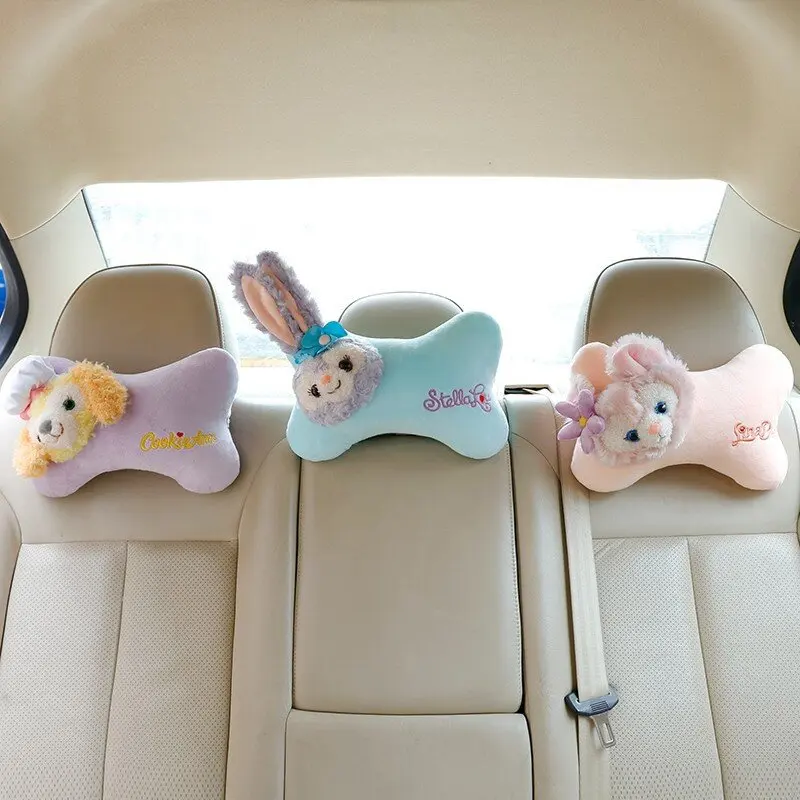 Car Headrest Neck Pillow Cartoon LinaBell  Auto Interior Accessories Plush Car Seat Pillow Chair Neck Pillow Cushion Decoration