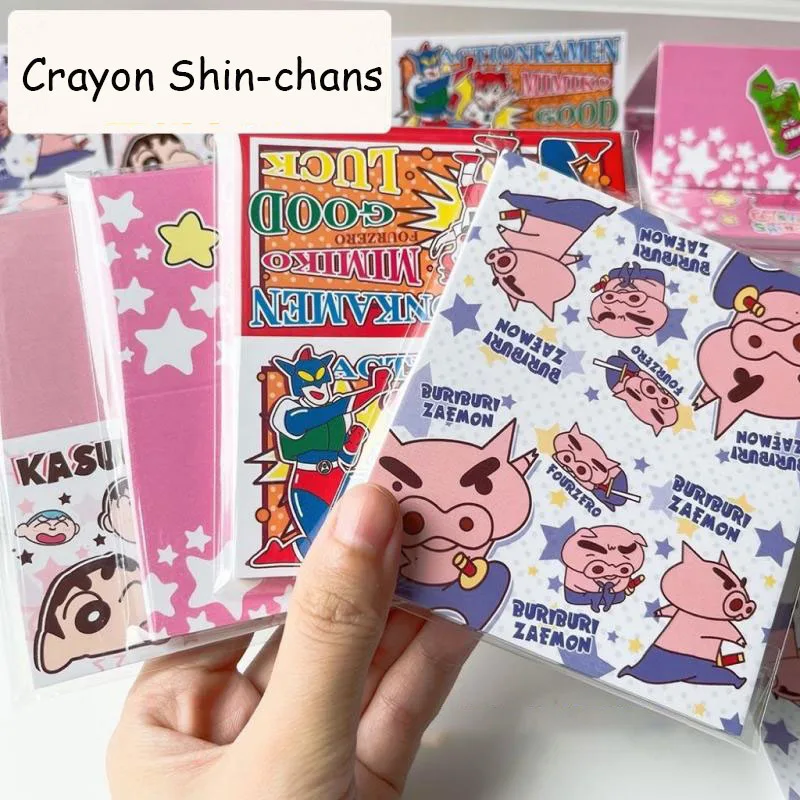 Kawaii Cute Crayon Shin-Chans Card Packaging Materials Folding Card High Color Value Decoration Girl Birthday Gift For Children