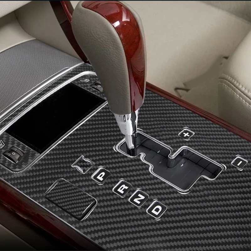 Gear Shift Panel Decorative Cover Trim Sticker Carbon Fiber/ABS Car Interior Accessories for Azera 2006 2007 2008 2009 2010 2011