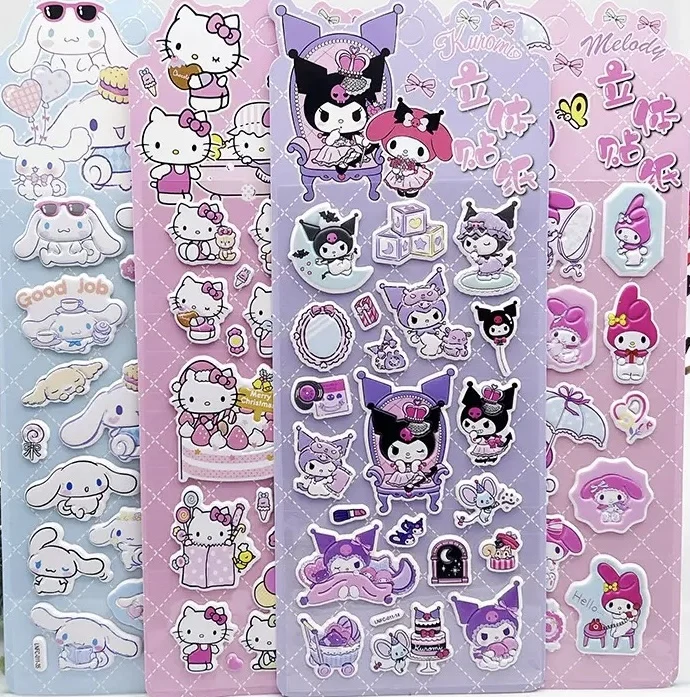 

1pcs Cartoon for Sanrio Series 3D Bubble Stickers Cute Kuromi My Melody Sticker Luggage Notebook Phone Reward Decals Gifts